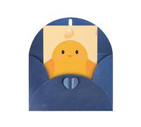 DLXW Tarjetas de agradecimiento en blanco con sobres que invitan a padres, amigos, hermanos, hermanas, vecinos, colegas, tarjeta de felicitación de pollito de dibujos animados