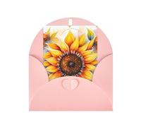 DLXW Tarjetas de agradecimiento en blanco con sobres que invitan a padres, amigos, hermanos, hermanas, vecinos, colegas, tarjeta de felicitación de girasol amarillo en aceite
