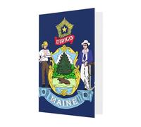 DLXW Tarjetas de agradecimiento en blanco con sobres que invitan a padres, amigos, hermanos, hermanas, vecinos, colegas, tarjeta de felicitación de la bandera del estado de Maine