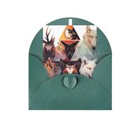 DLXW Tarjetas de agradecimiento en blanco con sobres que invitan a padres, amigos, hermanos, hermanas, vecinos, colegas, tarjetas de felicitación de lobos y renos