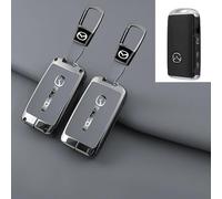 DLXYZML Carcasa de Llaves de Coche para Mazda CX-60 2022-2024,Aleación de Zinc Carcasa Protectora para Llavero Llave de Coche Funda Funda para Mando de Coche Accesorios para Coche,B-Grey