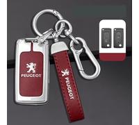 DLXYZML Carcasa de Llaves de Coche para Peugeot 308 SW Facelift 2013,Aleación de Zinc Carcasa Protectora para Llavero Llave de Coche Funda Funda para Mando de Coche Accesorios para Coche,D-Red