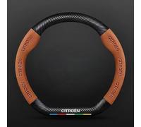 DLXYZML Coche Funda Volante para Citroen C4 Cactus,Cuero Cubre Volante Protector Volante Antideslizante Cómodo Transpirable Accesorios Coches,Brown-D