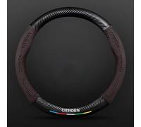 DLXYZML Coche Funda Volante para Citroen C4 Cactus,Cuero Cubre Volante Protector Volante Antideslizante Cómodo Transpirable Accesorios Coches,Black-O