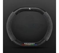 DLXYZML Coche Funda Volante para Peugeot 208 2019-2023,Cuero Cubre Volante Protector Volante Antideslizante Cómodo Transpirable Accesorios Coches,Black-DD