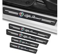 DLXYZML Protector Umbral Puerta Coche para Alfa Romeo Giulia 2016-2022,Fibra Carbono con Emblema Pegatina para Umbral de Coche Tira Umbral Coche Antiarañazos Accesorios de Coche