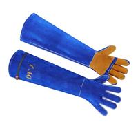 DLY Anti-Mordidas Guantes de Trabajo, Duraderos Guantes ara Manejo de Animales para Bañarse, Arreglarse, Soldar, Manipular Perros/Gatos/Aves/Serpientes/Loros/Lagartos/Reptiles (17.7 INCH / 45 CM)