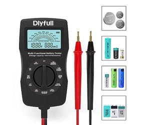 Dlyfull Comprobador de batería universal LCD LCD, medidor digital profesional para baterías, pilas y pilas de botón, capacidad y voltaje de resistencia interna, B3