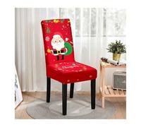 DLZFUDTY Fundas Sillas Navidad,Forros para Sillas De Comedo Funda for Silla navideña, Paquete Completo, decoración aplicable, Fundas elásticas, Respaldo Alto, Ambiente de Comedor(04)