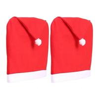 DLZFUDTY Fundas Sillas Navidad,Forros para Sillas De Comedo Fundas for sillas navideñas con Gorro Rojo de Papá Noel for Mesa Comedor, Adornos for Fiestas, decoración del hogar, Regalos Navidad(2PCS)