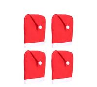 DLZFUDTY Fundas Sillas Navidad,Forros para Sillas De Comedo Fundas for sillas navideñas con Gorro Rojo de Papá Noel for Mesa Comedor, Adornos for Fiestas, decoración del hogar, Regalos Navidad(4PCS)
