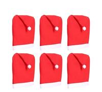 DLZFUDTY Fundas Sillas Navidad,Forros para Sillas De Comedo Fundas for sillas navideñas con Gorro Rojo de Papá Noel for Mesa Comedor, Adornos for Fiestas, decoración del hogar, Regalos Navidad(6PCS)