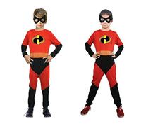 DM Disfraz inspirado en Los Increíbles. Incluye mono y antifaz, Varias tallas de niño y adulto. (Niño-Niña. Talla 2-4, Niño - Niña)