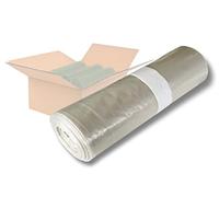 dm-folien Bolsas de basura transparentes, 120 litros, 500 unidades, 700 x 1100 mm, grandes bolsas de basura para residuos ligeros a medios, bolsas de basura resistentes de LDPE regenerado I, bolsas de