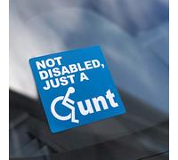 DM Novelties Pegatinas para parachoques con texto en inglés "Not Disabled Just A CUNT Bad Parking Space Bay (6 pegatinas)
