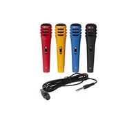 DM500 - LTC - Conjunto de 4 micrófonos, plástico negro, rojo, azul y amarillo con conector XLR / 6.35 mm y cable de 2.9 m