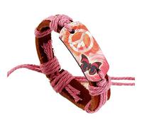 Dmaiy Pulseras bohemias de cuero trenzadas, pulseras de cuerda para la paz, joyería para mujeres y hombres, 2.1 inches (length), Cáñamo Cuero, No es una piedra preciosa