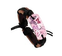 Dmaiy Pulseras bohemias de cuero trenzadas, pulseras de cuerda para la paz, joyería para mujeres y hombres, 2.1 - 4.4 inches, Cáñamo Cuero, No es una piedra preciosa