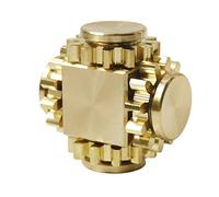 DMaos Fidget Spinner Cube, Gestänge 4 Gänge Fidgety Spin Fingerspiele, Metallmessing mit superglatten Lagern, langlebige Mechanik abnehmbar, kleines Fidget Spielzeug für Erwachsene Kinder - Gold