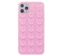 DMaos Funda para iPhone 11 Pro para Mujeres, Cubierta de Gel Kawaii de Corazón con Burbuja Pop 3D, Bonita y Femenina para iPhone11 Pro 5.8 pulgadas - Rosa