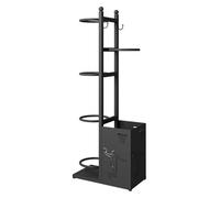 DMBBSAPBSH Almacenamiento de Baloncesto, Carro para Pelotas, Estante Vertical for balones de fútbol, Organizador Multicapa de Suelo con cestas y Ganchos.(A,Capacity 5)
