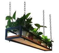 DMBBSAPBSH Estante de Techo, Estantería de Techo, Estante de Techo for Plantas, con Cadena de Hierro, Estante de Almacenamiento for Cocina, botellero(80x25x15cm)