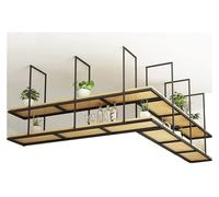 DMBBSAPBSH Estante de Techo, Estantería de Techo, Estantería Flotante Colgante de Techo, con Tablero de Madera Maciza y Estructura de Hierro, 2 Niveles.(80x30x80cm)