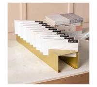 DMBBSAPBSH Expositor de Baldosas, Expositor pequeño de losas de mármol con 10 ranuras for tarjetas, estante for muestras de azulejos de porcelana(Gold)