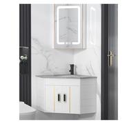 DMBBSAPBSH Lavabo de Esquina de Cerámica, Mueble de baño de Esquina con Lavabo y Espejo, Lavabo de Pared.(Gray White)