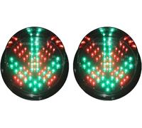 DMBBSAPBSH Luz de Tráfico, Lámpara de Semáforo, Lámpara indicadora de tráfico con Flecha Verde de la Cruz Roja, luz Stop Go, for Carretera, estación de peaje(12v,2 PCS)