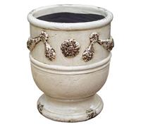DMBBSAPBSH Maceta de Cerámica, Macetero de Cerámica, Maceta con Orificio de Drenaje, contenedor de Cemento for Plantas de Interior.(White,40cm)