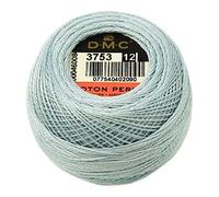 DMC 116 12-3753 Bolas de hilo de algodón perlado, azul antiguo ultra muy claro, tamaño 12