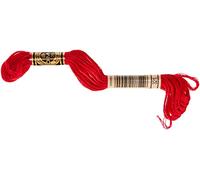 DMC 117-321 Mouline Hilo de algodón Trenzado de Seis hebras para Bordar, Rojo Navidad, 8.7 Yardas