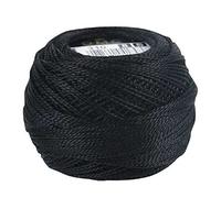 DMC Garn Algodón Perlé Hilo de bordar Tamaño 8 No divisible #0310 Negro (10 bolas)