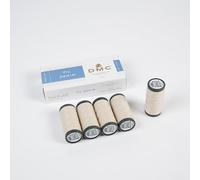 DMC - Hilo de coser de mezclilla | Lote de 5 bobinas de hilo de coser de mezclilla | Carretes de 100 metros | Hilo resistente para jeans y tejidos gruesos | Color (Beige)