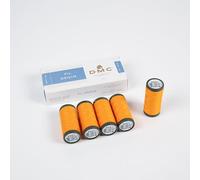 DMC - Hilo de coser de mezclilla | Lote de 5 bobinas de hilo de coser de mezclilla | Carretes de 100 metros | Hilo resistente para jeans y tejidos gruesos | Color (naranja)