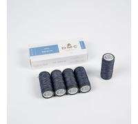 DMC - Hilo de coser de mezclilla | Lote de 5 bobinas de hilo de coser de mezclilla | Carretes de 100 metros | Hilo resistente para jeans y tejidos gruesos | Color (azul jaspeado oscuro)