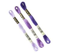 DMC - Juego de 3 madejas DMC surtido color morado 211-208-333, hilo de bordar molido 117MC, 100% algodón. Se adapta a todas las técnicas y soportes, ideal punto de cruz