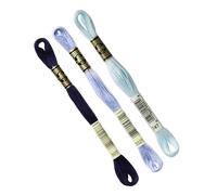 DMC - Juego de 3 madejas DMC, hilo de bordar 117 MC, 100% algodón, apto para todas las técnicas y soportes, ideal para punto de cruz (ASSBLEU)