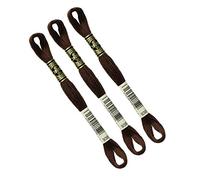 DMC - Lote de 3 mechones DMC marrón, hilo de bordar molido de 117 MC, 100% algodón, se adapta a todas las técnicas y soportes, ideal punto de cruz