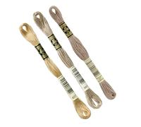 DMC - Lote de 3 madejas DMC, Hilo de bordar Mouliné 117MC, 100% algodón - Se adapta a todas las técnicas y todos los soportes, ideal para punto de cruz (ASSBEIGE)