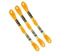 DMC - Lote de 3 mechones DMC color naranja, hilo de bordar molido de 117 MC, 100% algodón, se adapta a todas las técnicas y soportes, ideal punto de cruz