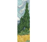 DMC National Gallery Cruz - Van Gogh - marcapáginas de un Campo de Trigo, con cipreses