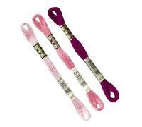 DMC - Juego de 3 palillos DMC surtido color rosa 605-602-915, hilo de bordar molido 117MC, 100% algodón, se adapta a todas las técnicas y soportes, ideal punto de cruz