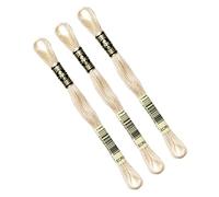 DMC - Pack de 3 madejas Mouliné Spécial 117MC ECRU - Hilo de bordar 100% algodón - Se adapta a todas las técnicas y soportes de bordado, ideal para el punto de cruz