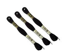 DMC - Pack de 3 madejas Mouliné Spécial 117MC NEGRO 310 - Hilo de bordar 100% algodón - Se adapta a todas las técnicas y soportes de bordado, ideal para el punto de cruz