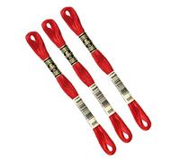 DMC - Pack de 3 madejas Mouliné Spécial 117MC ROJO BRILLANTE 666 - Hilo de bordar 100% algodón - Se adapta a todas las técnicas y soportes de bordado, ideal para el punto de cruz