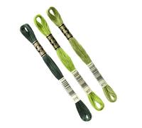 DMC Set de 3 ovillos surtido VERDE col. 319-907-471, hilo de bordar Mouliné 117MC, 100% algodón Se adapta a todas las técnicas y soportes, ideal para punto de cruz