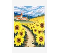 DMC - Tapiz con diseño de girasoles, lienzo intermedio