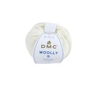 DMC Woolly - Lana merino de 12,7 cm, color blanco roto (01), 50 g